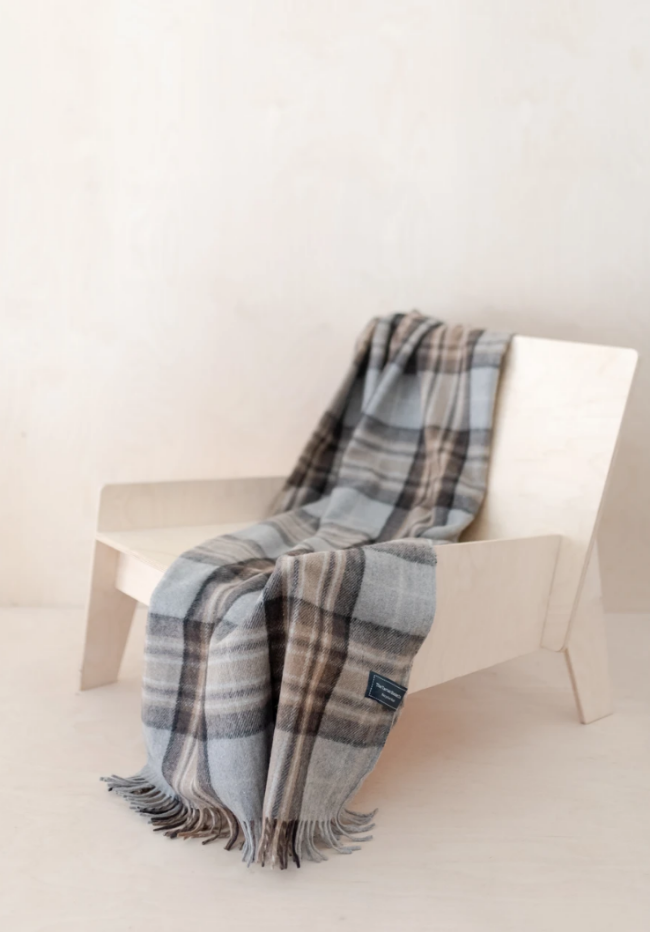 Recycled Wool Knee Blanket in Mackellar Tartan
